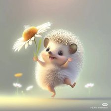 Схема вышивки «Ёжик с ромашкой 300»