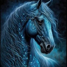 Схема вышивки «Caballo azul»