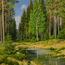 Схема вышивки «Лесной ручей»