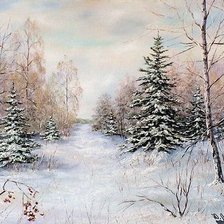 Схема вышивки «Зимний пейзаж»