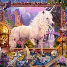 Схема вышивки «ожившая картина единорог»