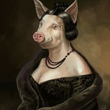 Схема вышивки «Миссис Свин»