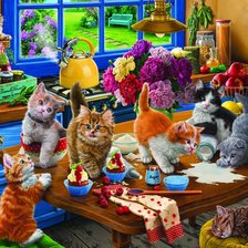 Схема вышивки «Котята»