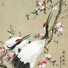 Схема вышивки «Журавли»