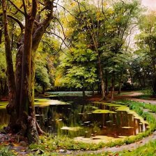 Схема вышивки «Озеро в парке с каштанами»