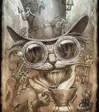 Схема вышивки «стимпанк чеширский кот»