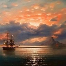 Схема вышивки «Закат на море»