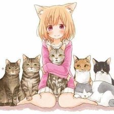 Схема вышивки «Niña con mascotas»