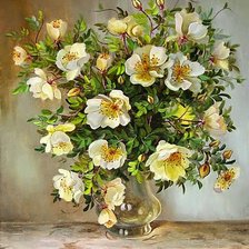 Схема вышивки «Букет шиповника»