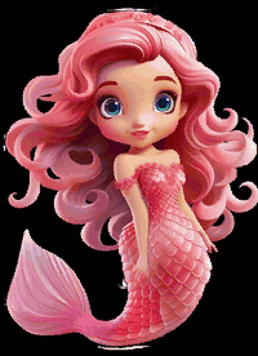 Розовая русалочка - сказка, девочке, розовый, волшебство, русалочка - предпросмотр