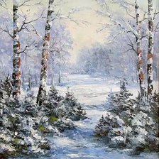 Схема вышивки «Снежная зима»