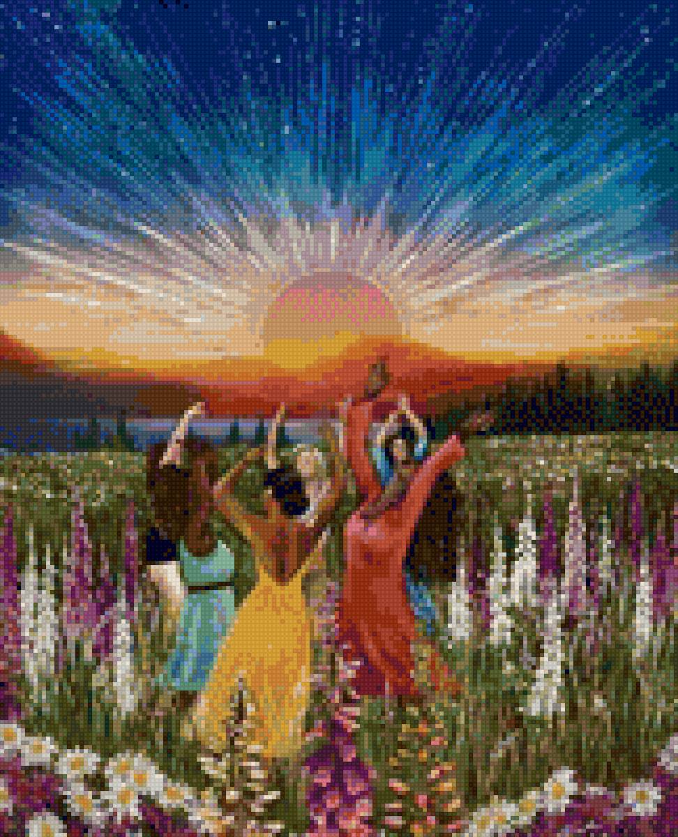 Mujeres entre flores - предпросмотр