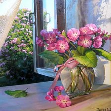 Схема вышивки «ЦВЕТЫ НА ОКНЕ»