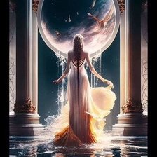 Схема вышивки «Mujer va hacia la luna»