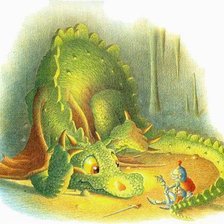 Схема вышивки «дракон и рыцарь»