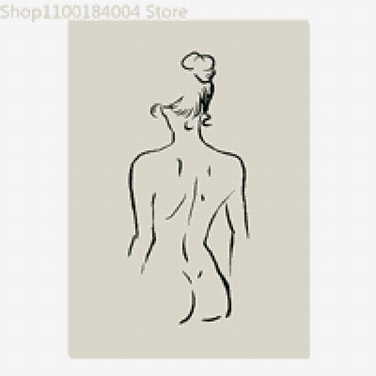 Силуэт - силуэт, девушка, подушка, наволочка - предпросмотр