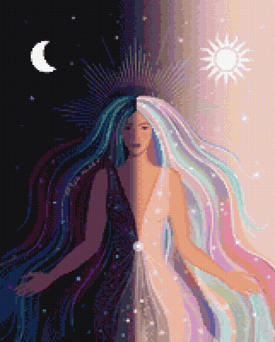 Дева Ночь-День - фантастика, люди, девушка - предпросмотр