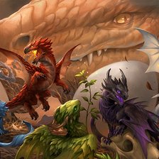 Схема вышивки «Драконья семья»