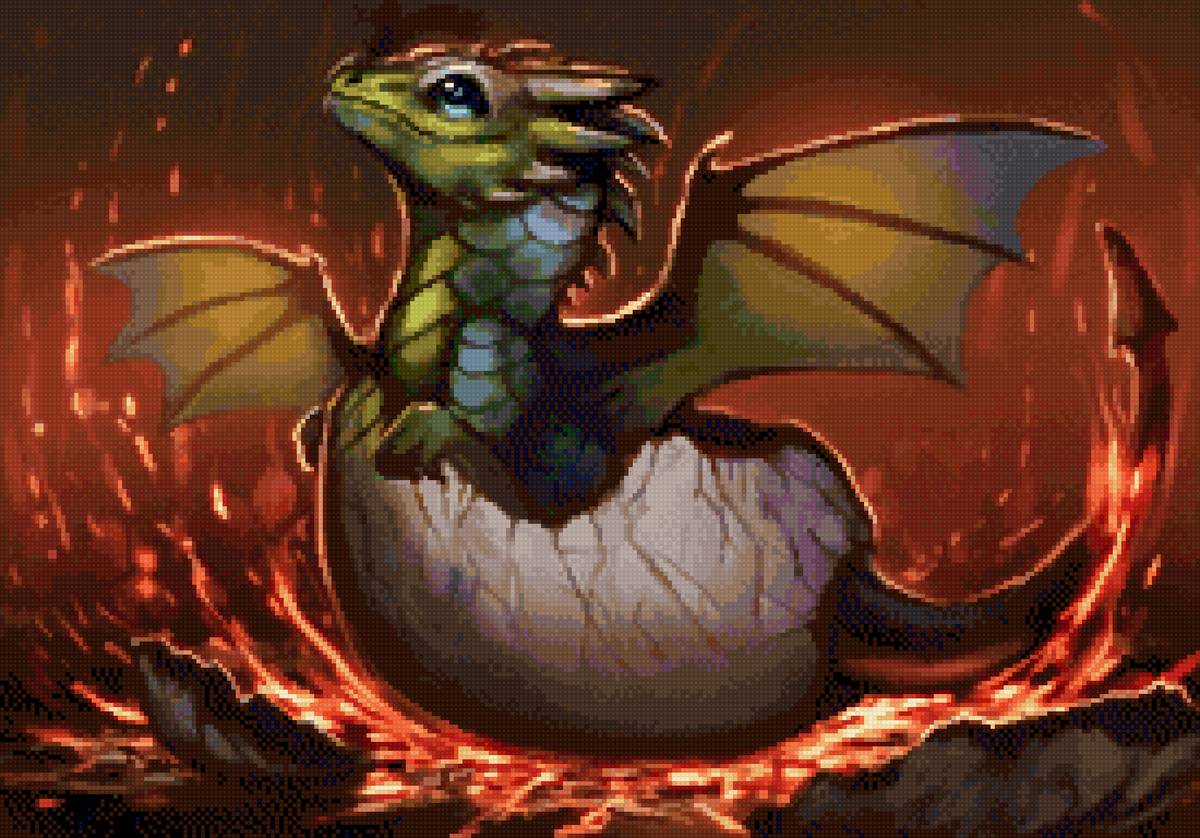 новорожденный дракончик - дракончик - предпросмотр