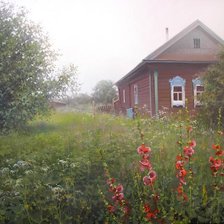 Схема вышивки «дом, цветы»