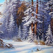 Схема вышивки «В зимнем лесу»