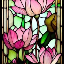 Схема вышивки «Лотосы витраж»