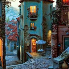 Схема вышивки «Утро в городе»