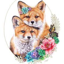 Схема вышивки «Лисички»