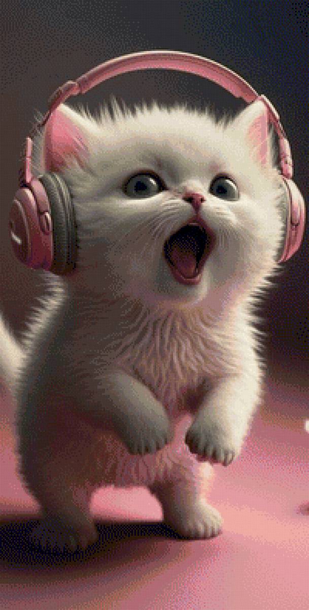 Gato con auriculares - предпросмотр