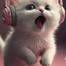 Схема вышивки «Gato con auriculares»