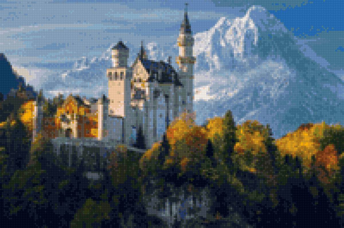 замок, горы - горы, замок - предпросмотр