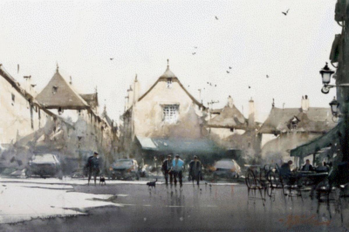 №2703595 - город, улица, акварель - предпросмотр