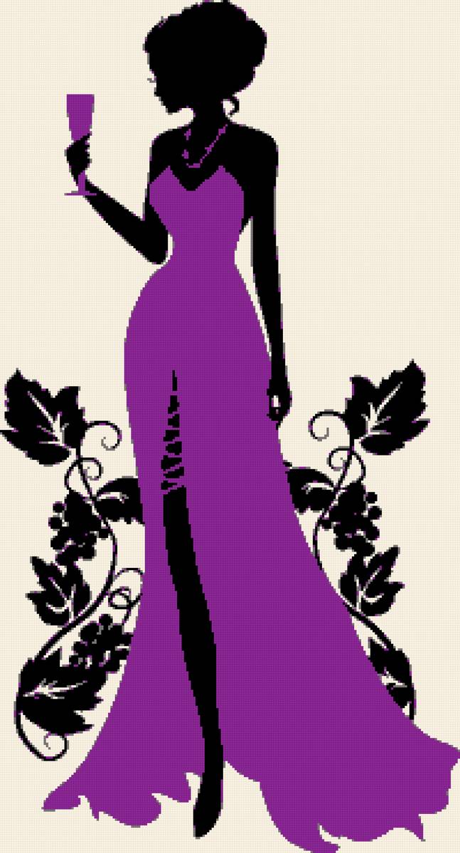 Dama vestido morado - предпросмотр