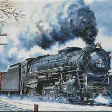 Схема вышивки «поезд»