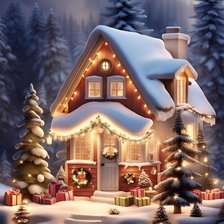 Схема вышивки «Сказочный домик»