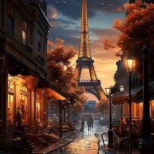 Схема вышивки «Ночной Париж»