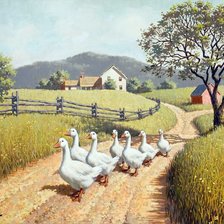 Схема вышивки «Гуси»