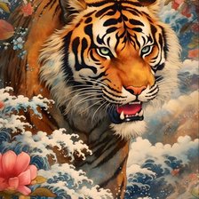 Схема вышивки «тигр»