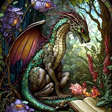 Схема вышивки «Дракон витраж»