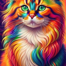 Схема вышивки «Радужный кот»