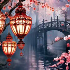 Схема вышивки «Фонари»