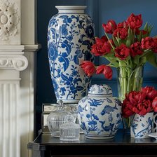 Схема вышивки «Букет цветов в вазе»