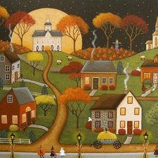 Схема вышивки «Счастливый городок»