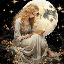 Схема вышивки «Девочка ночь»