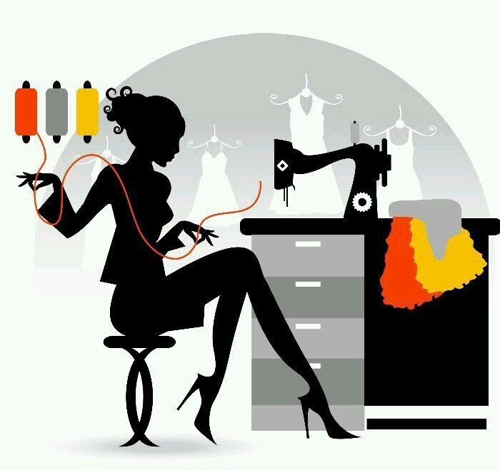 Mujer cosiendo a máquina - оригинал