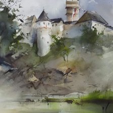 Схема вышивки «Городской пейзаж. Илья Ибряев»