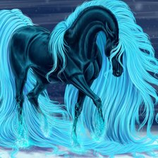 Схема вышивки «Бирюзовый жеребец»