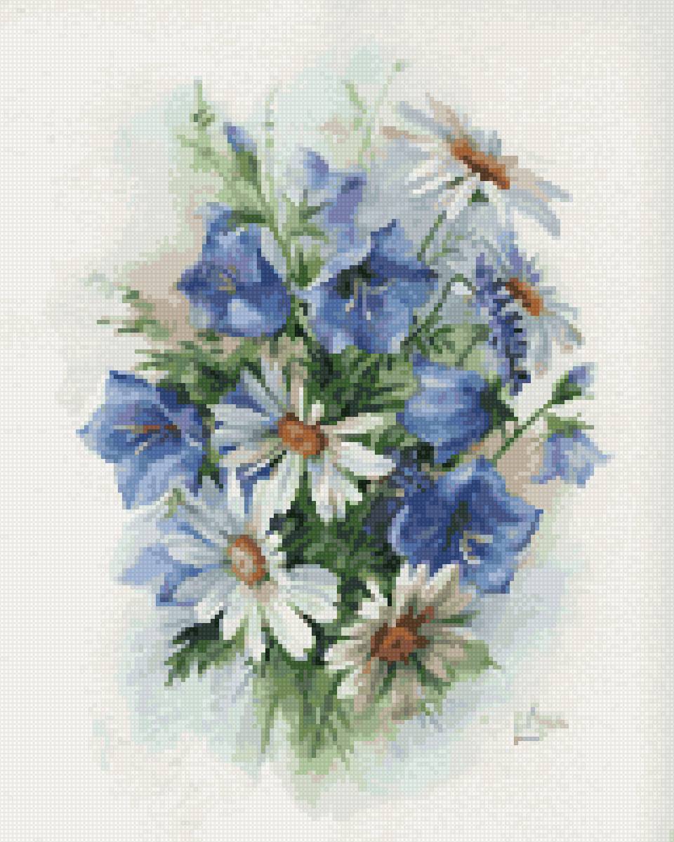 Колокольчики и ромашки - ромашки, цветы, колокольчик - предпросмотр