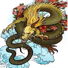 Схема вышивки «дракон»