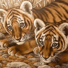 Схема вышивки «тигрята»